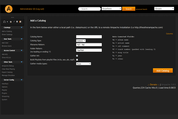 Ampache screenshot