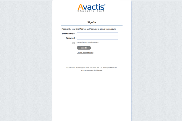 Avactis screenshot