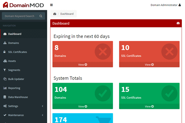 DomainMOD screenshot