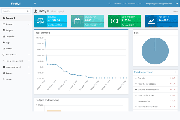 Firefly III screenshot