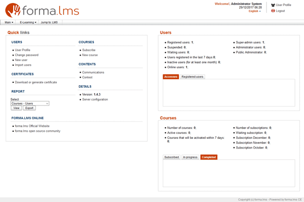 Forma LMS screenshot