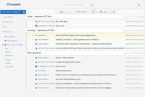 FreshRSS screenshot