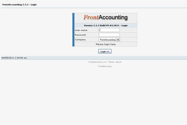 FrontAccounting screenshot