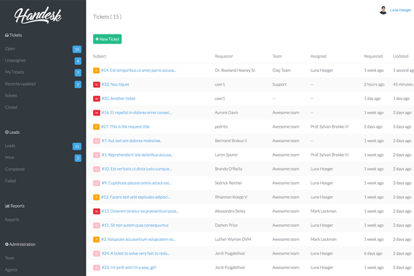 Handesk screenshot