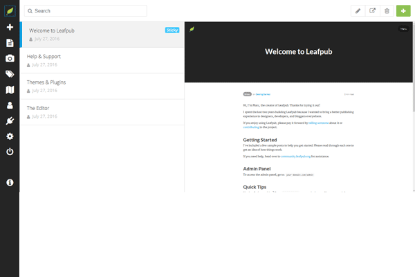 Leafpub screenshot