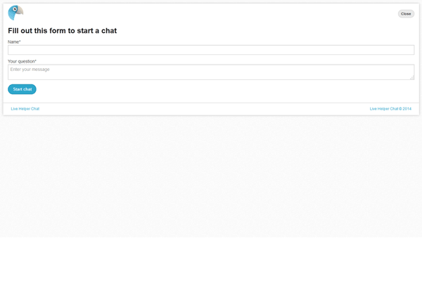 Live helper chat screenshot