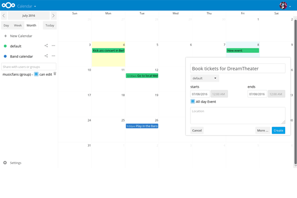 Nextcloud screenshot