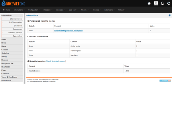 NukeViet CMS screenshot