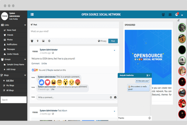 Open Source Social Network screenshot
