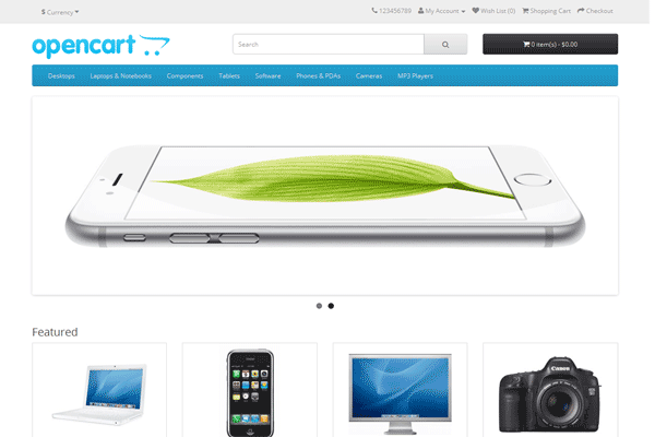 OpenCart screenshot