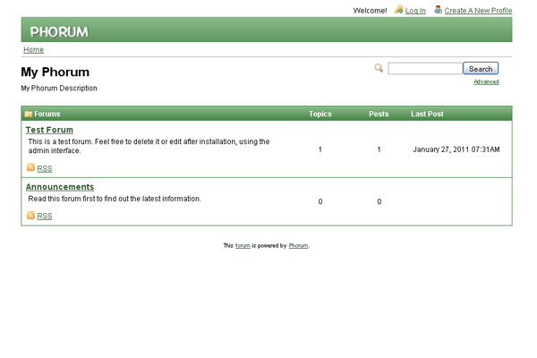 Phorum screenshot