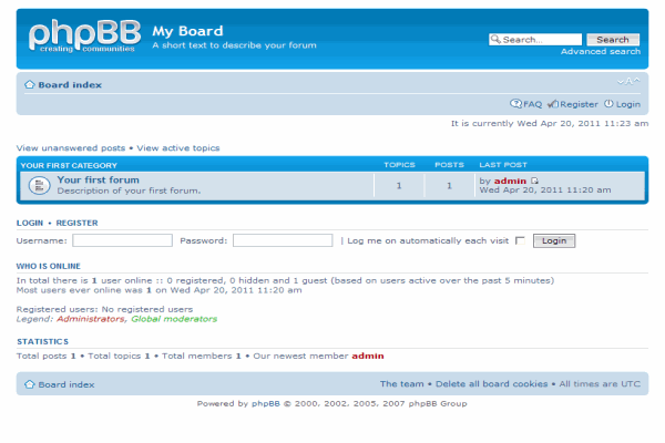 phpBB screenshot