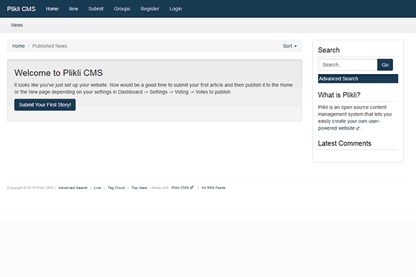 Plikli CMS screenshot