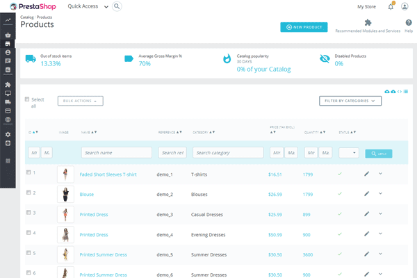 PrestaShop screenshot