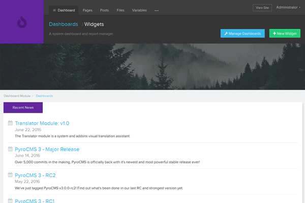 PyroCMS screenshot