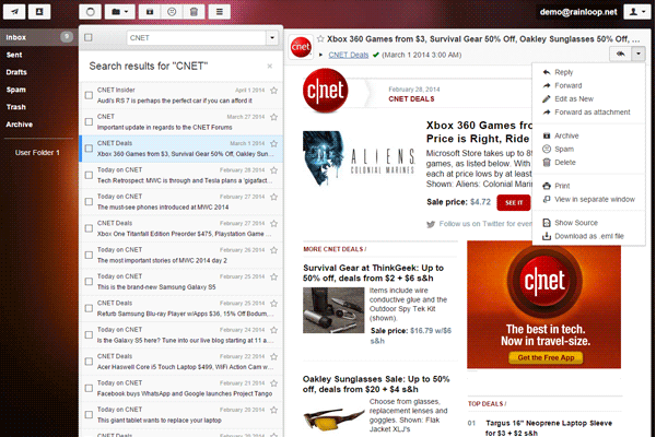 RainLoop Webmail screenshot