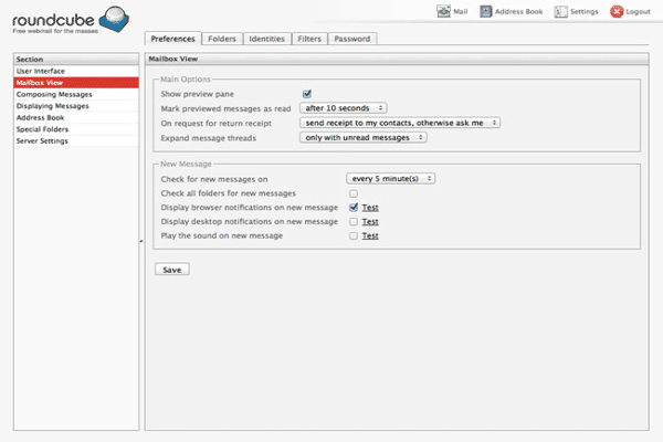 Roundcube screenshot
