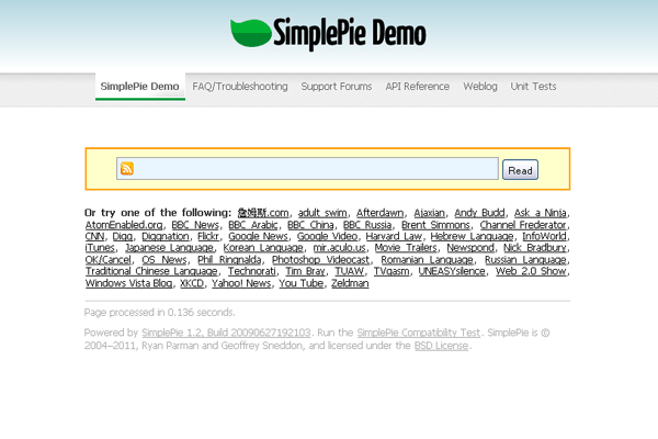 SimplePie screenshot