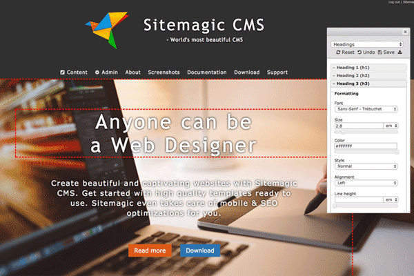 Sitemagic CMS screenshot