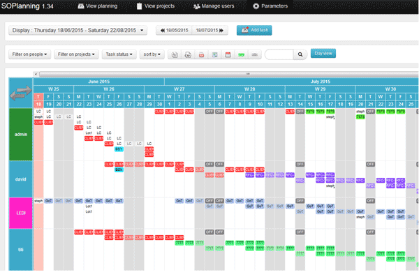 SOPlanning screenshot