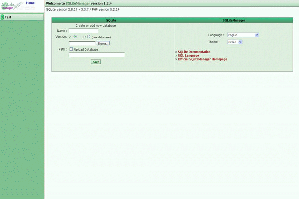 SQLiteManager screenshot