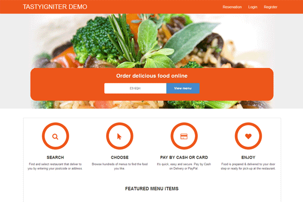 TastyIgniter screenshot