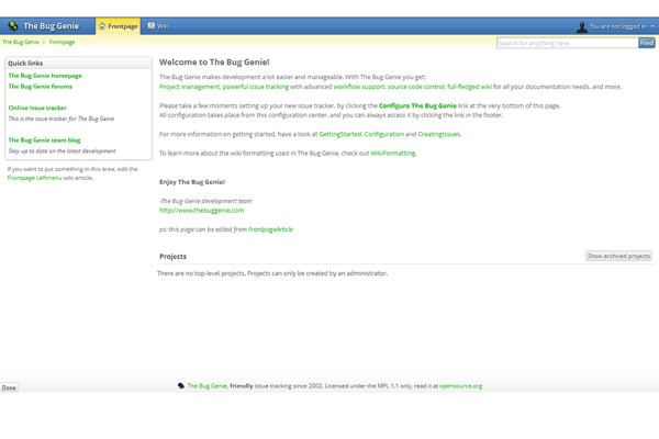 The Bug Genie screenshot