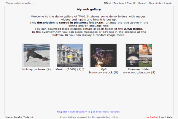 TinyWebGallery screenshot