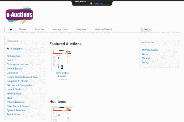 u Auctions screenshot