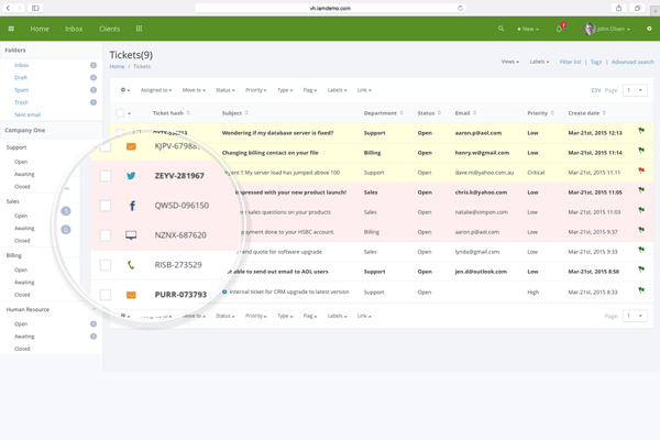 Vision Helpdesk screenshot