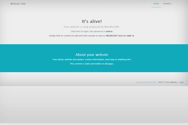 WonderCMS screenshot