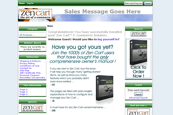 Zen Cart screenshot